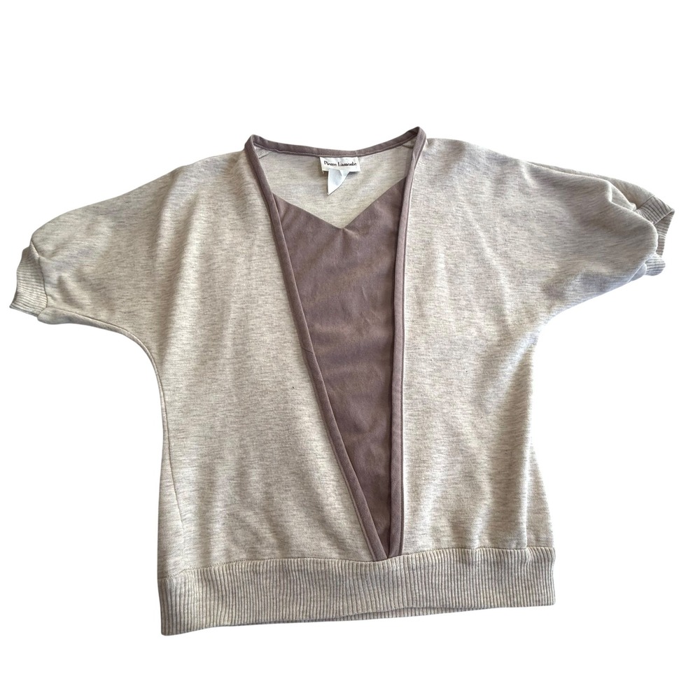 Vintage‎ Pierre Lamonte Color Block Dolman Top Beige Taupe